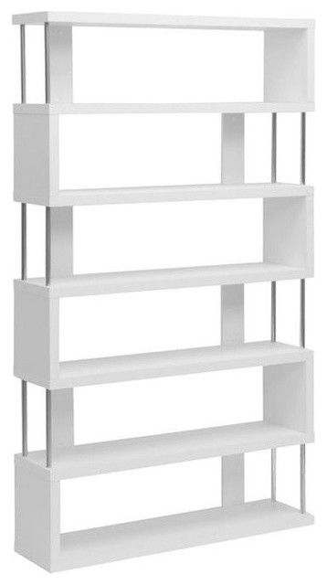 Scranton & CO 6 Shelf Modern Bookcase in White 