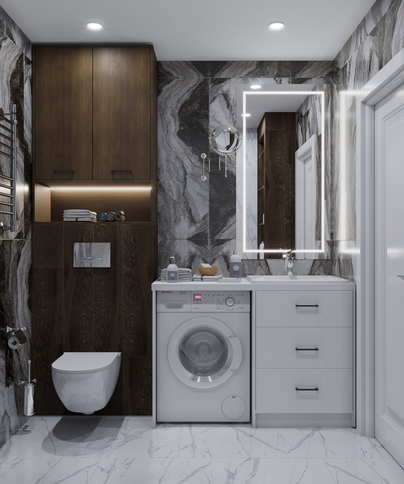 Однокомнатная квартира 35 квадратных метров в современном стиле