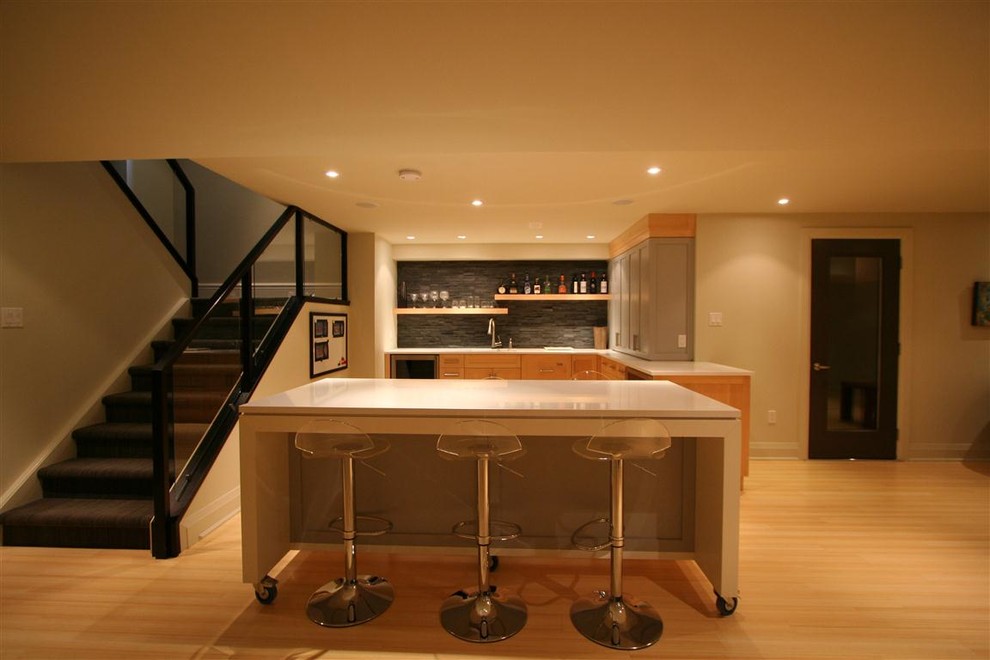 Design ideas for a modern basement in Toronto.