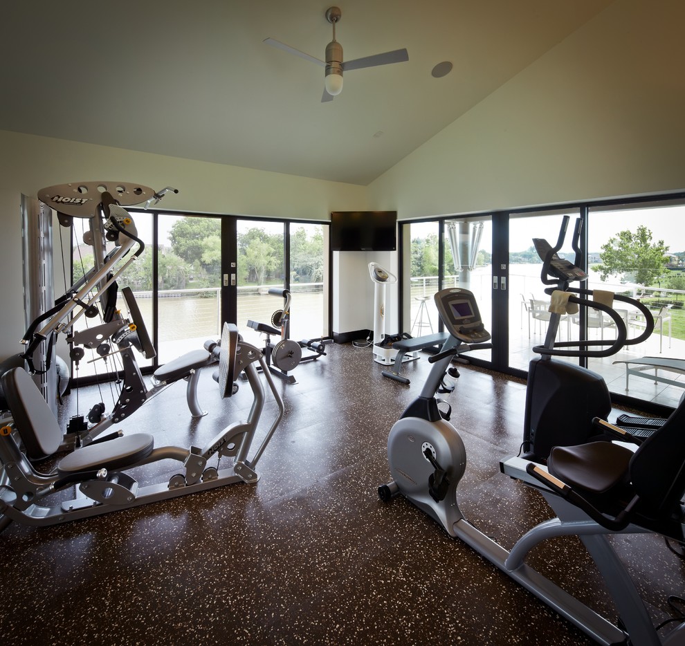Traditional home gym in Houston.