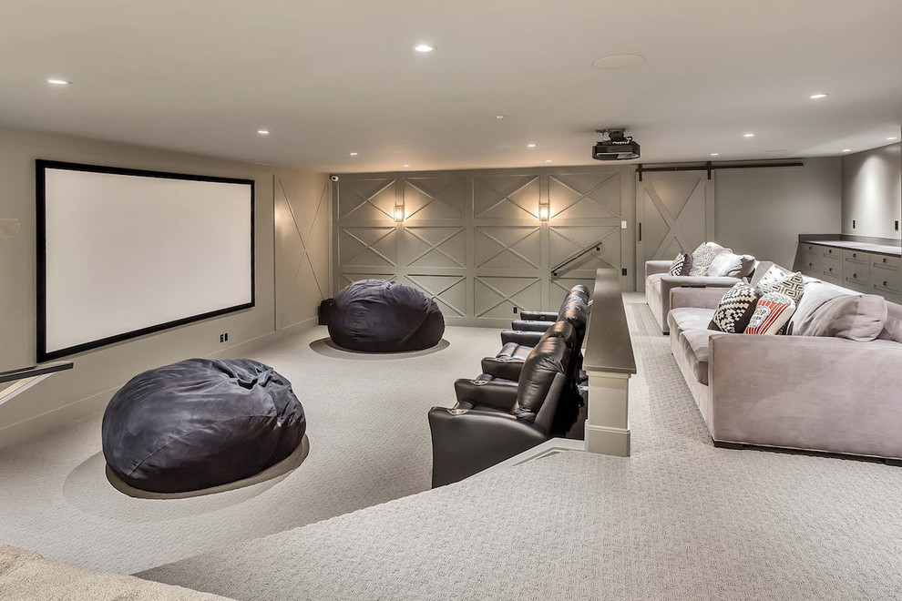 This is an example of an expansive country home theatre in Salt Lake City.