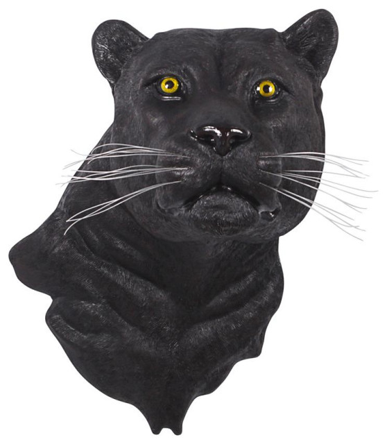 Design Toscano Panter Tuinbeeld - Meerkleurig, 26,5x85x39,5 Cm, Handgemaakt Van Steenslag En Hars