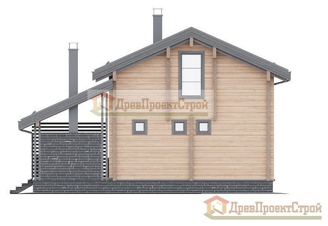 Проект бани № 159. Баня из бруса массива естественной влажности 140 х 140,  106,