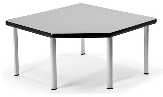 Europa Corner Table, Gray and Silver
