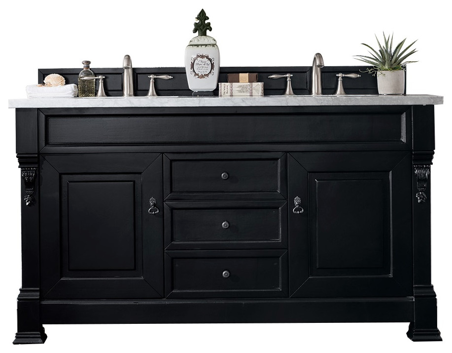 Brookfield 60" Antique Black Double Vanity Traditional Bathroom