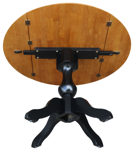 42" Round dual drop Leaf Pedestal Table - 30.3"H - Traditional - Dining ...
