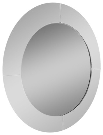 Round Overlay Frameless Mirror With Polished Beveled Edges 30 Round Overlay Frameless Mirror With Polished Beveled Edges