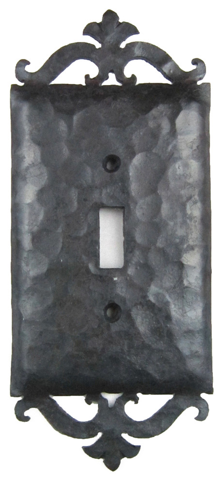 Rustic Spanish Style Hammered Iron Switch Plate Cover Single Toggle