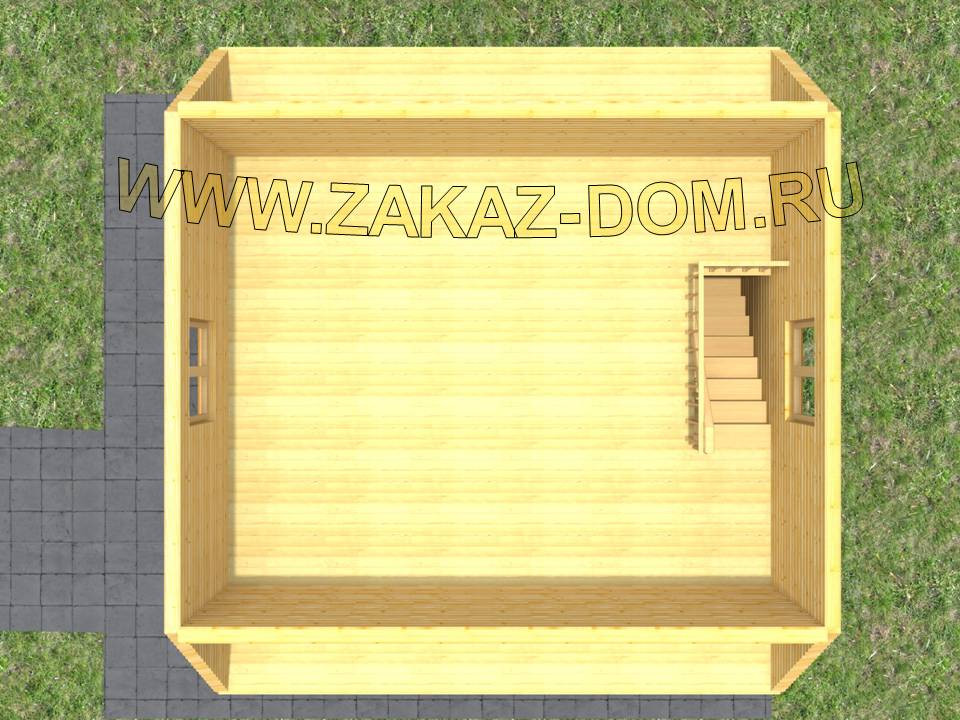 Проект бани с мансардой из бруса (6х6 м) : 2Б-15