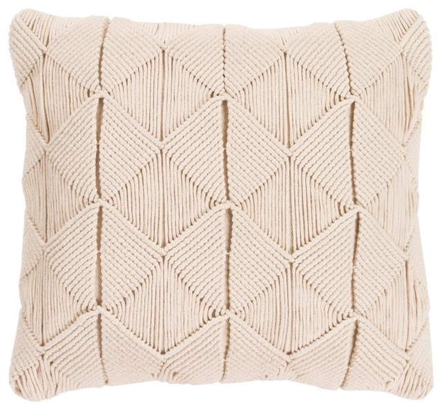 Surya Migramah Mgr 003 Natural Fiber Macrame Pillow Contemporary