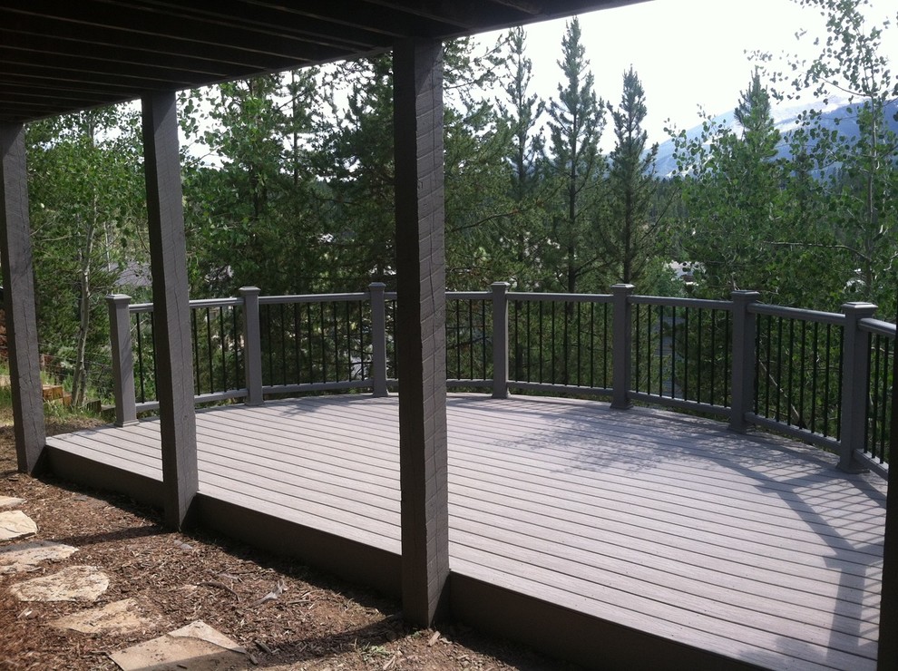 Deck - backyard balcony deck idea in Denver with no cover