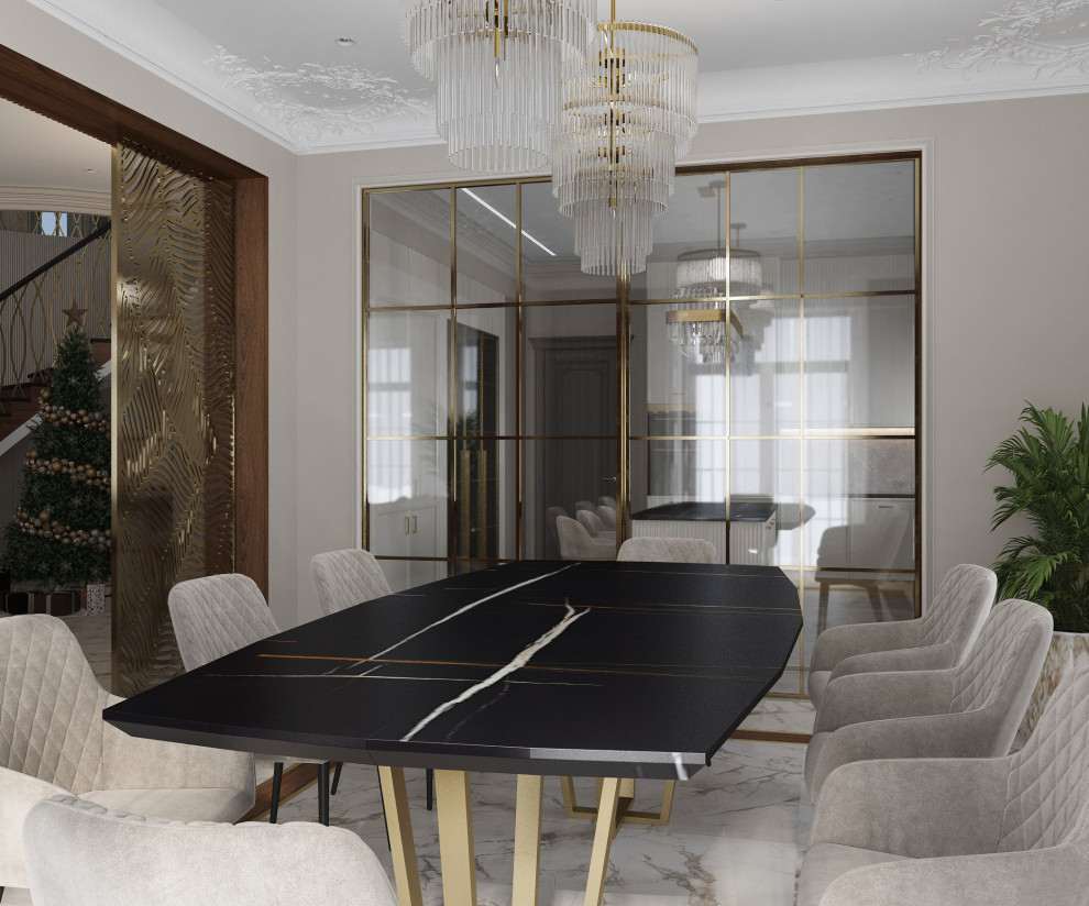 Дизайн-проект  1 этажа в загородном доме