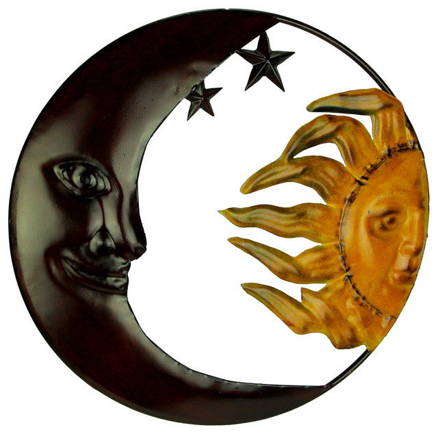 Metal Art Celestial Sun And Moon Indoor Outdoor Wall Decor Metal Art Celestial Sun And Moon Indoor