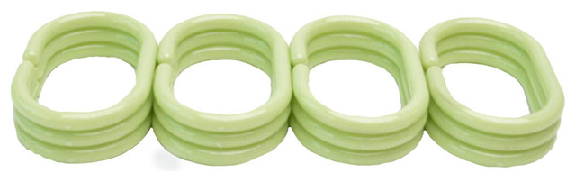 Carnation Sage Green Hang Ease 12-piece Plastic Shower Curtain Hooks.
