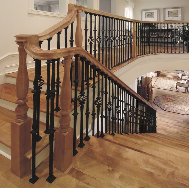 Custom Iron Stair Balusters - Traditional - Staircase - Chicago - by Custom Hardwood Stair Parts
