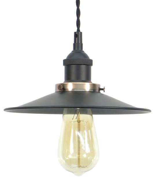 Black Flat Shade Pendant Light Industrial Lighting By Black Flat Shade Pendant Light
