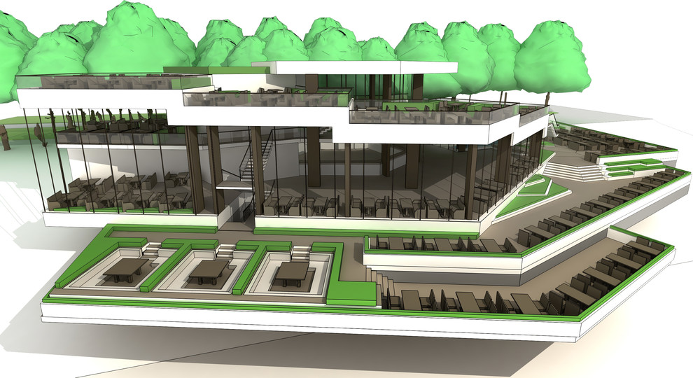 Эскизные наброски ресторанного комплекса