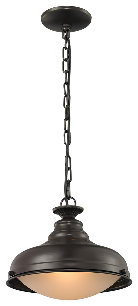 Elk Lighting Henninger Collection 1 Light Pendant In Oil Rubbed Bronze - 14208/1