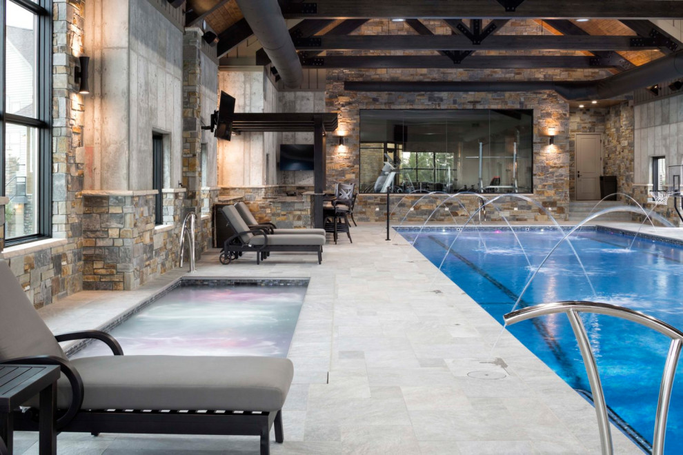 Example of a mountain style pool design in Minneapolis