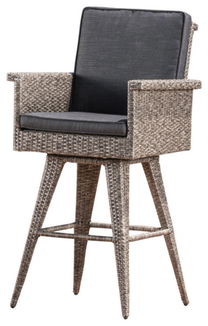 Gdf Studio Gizette Mixed Black Wicker Barstools Set Of 2 Tropical Outdoor Bar Stools And Counter Stools By Gdfstudio