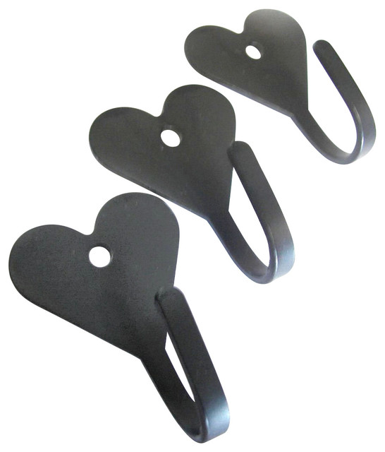 wrought iron heart shaped hooks