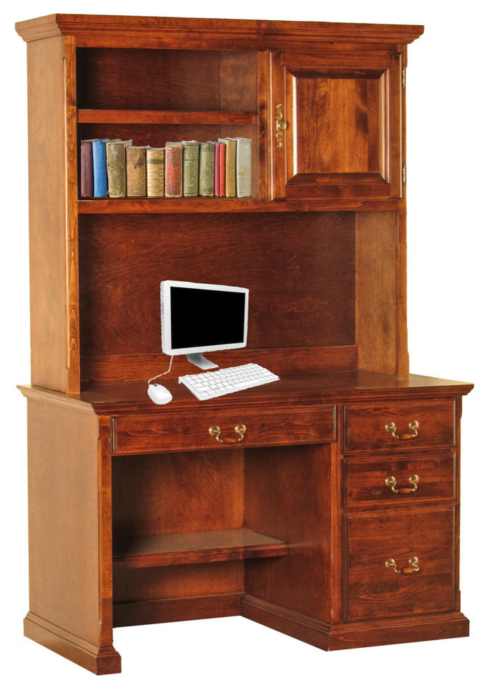 Traditional Desk and Hutch With Pencil Drawer, 48w Traditional Desks And Hutches by Oak