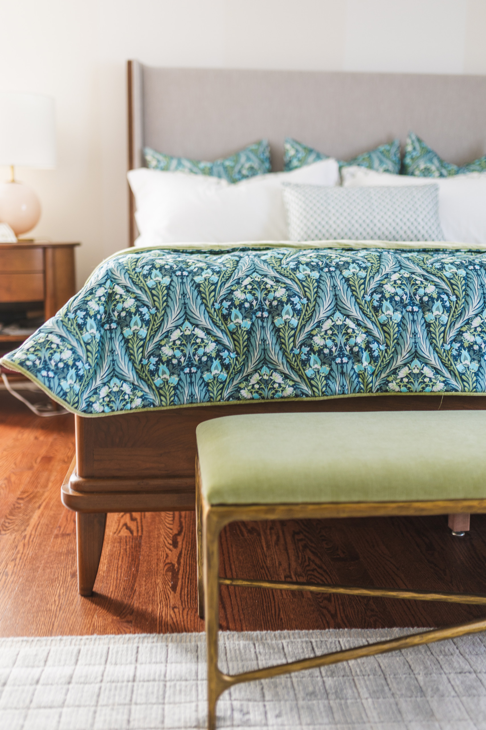 Custom bedding & bench