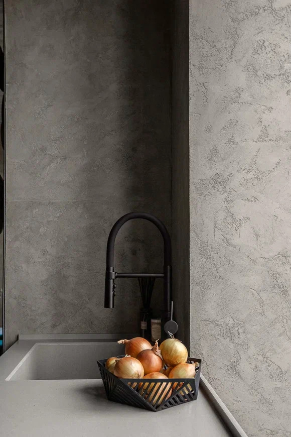 Проект квартиры в ЖК "Серебряный парк". Краска, штукатурка, микроцемент.