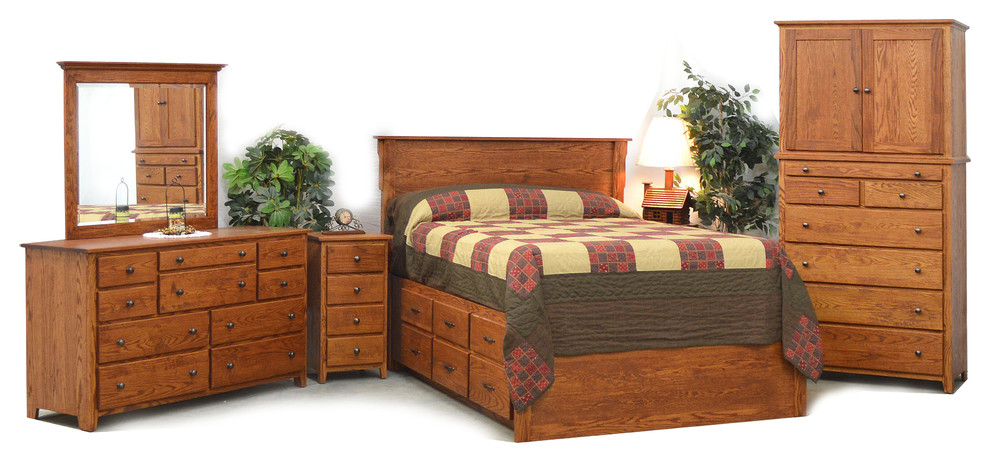 hand planed shaker suite, with drawer platform on bed