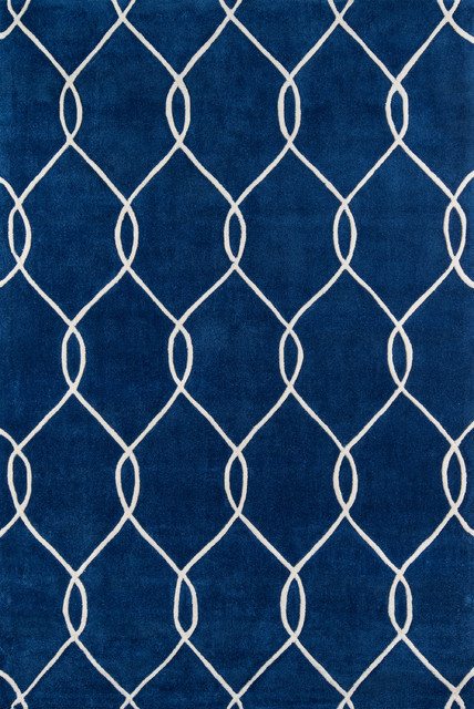 Bliss Hand-Tufted and Hard-Carved Polyster Rug, Navy