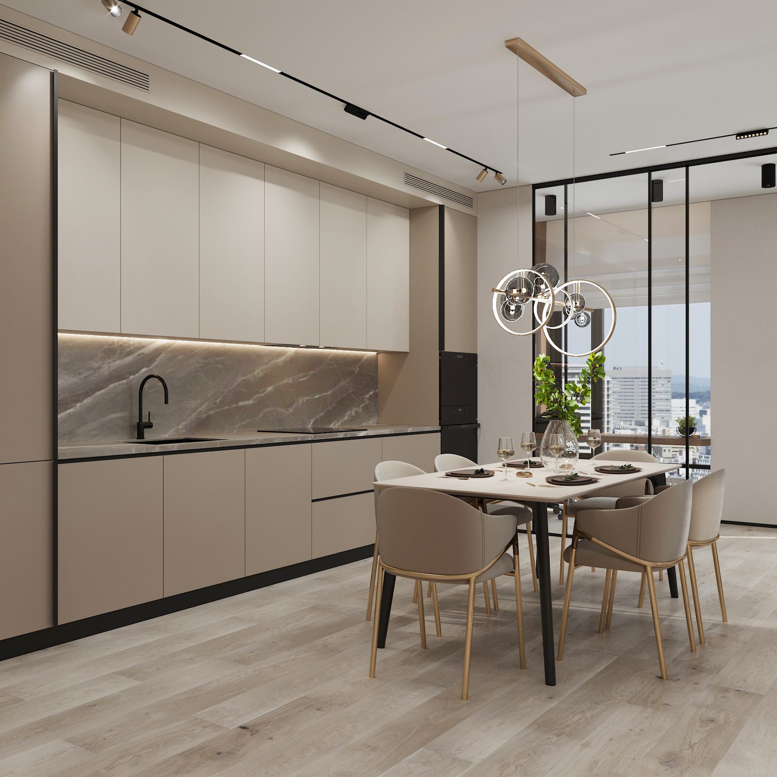 2023г. Интерьер квартиры 134 м2 в ЖК "Чикаго"