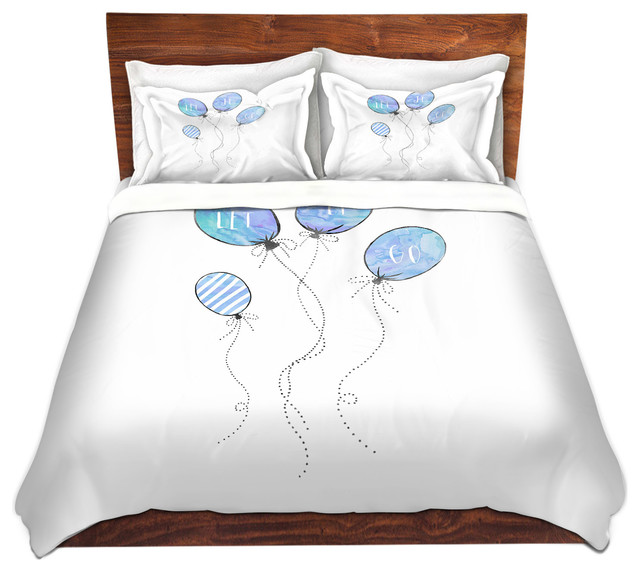 Let It Go Blue White Microfiber Duvet Cover Contemporary Let It Go Blue White Microfiber Duvet Cover Contemporary Covers And Sets By Dianoche Designs