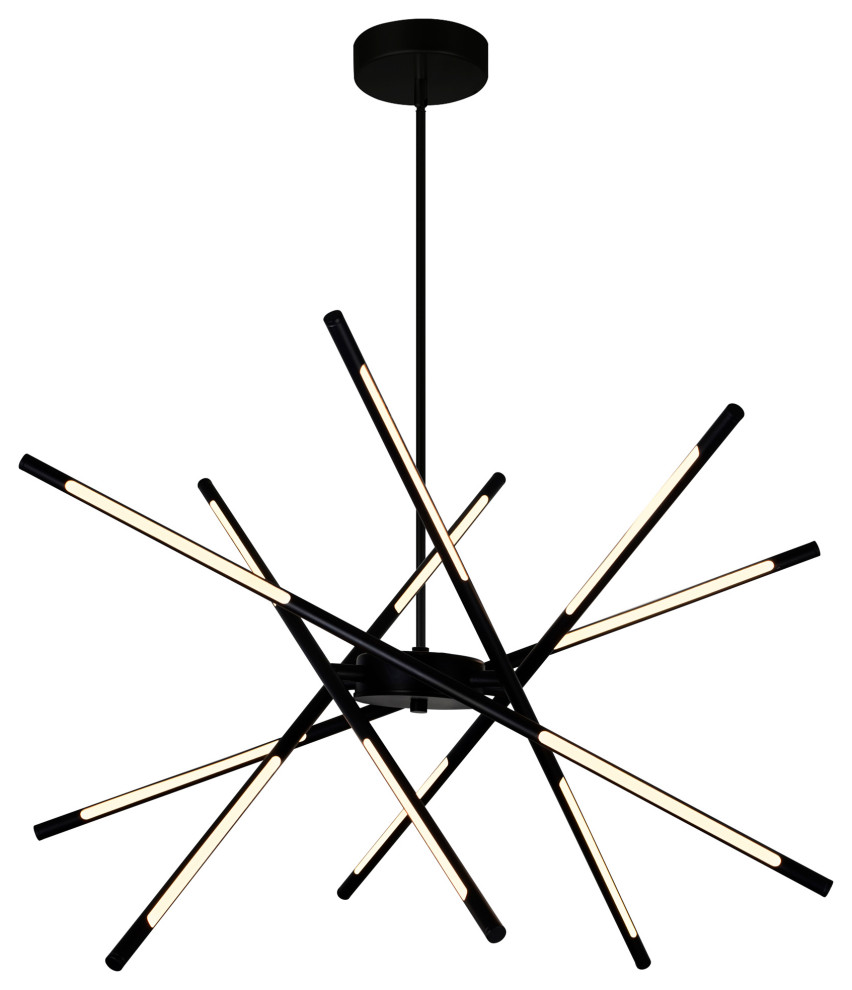 CWI Lighting 1375P31-6-101 Oskil LED Integrated Chandelier With Black Finish