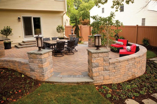 EP Henry patio pavers and wall Free-Standing Walls in Rustic Double ...