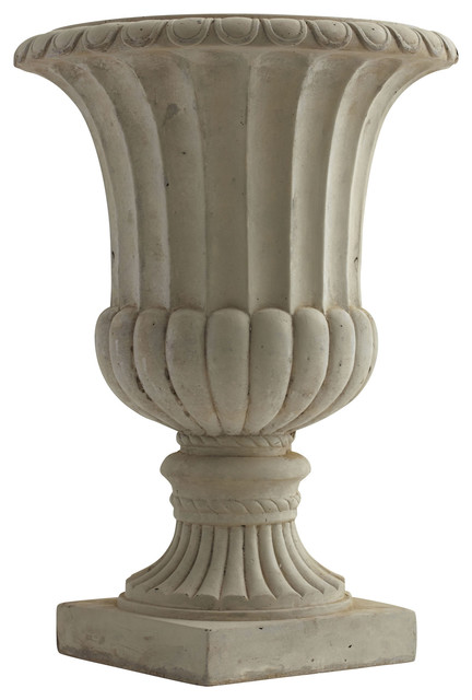 20.25" Large Sand Colored Urn, Indoor/Outdoor