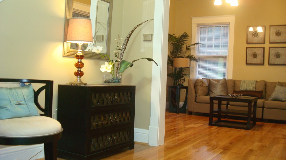 Foyer and Living Room Home Stage