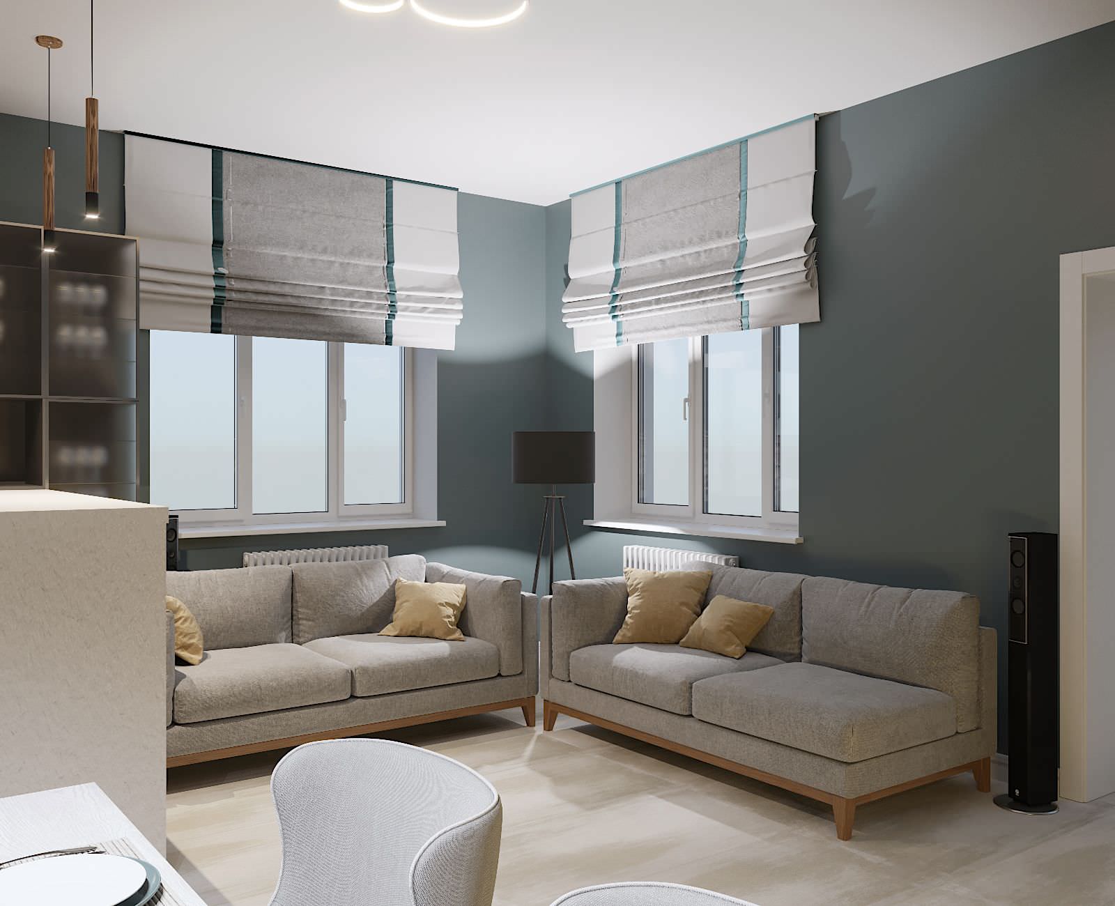 Современная гостинная с Камином