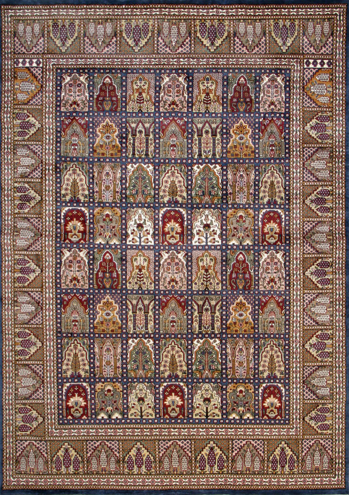 Rugsville Kashmir Panel Red Ivory   Silk Rug 11003-5x7
