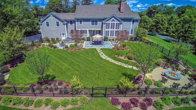 Far Hills Nj Patio With Outdoor Kitchen Fire Pit Area