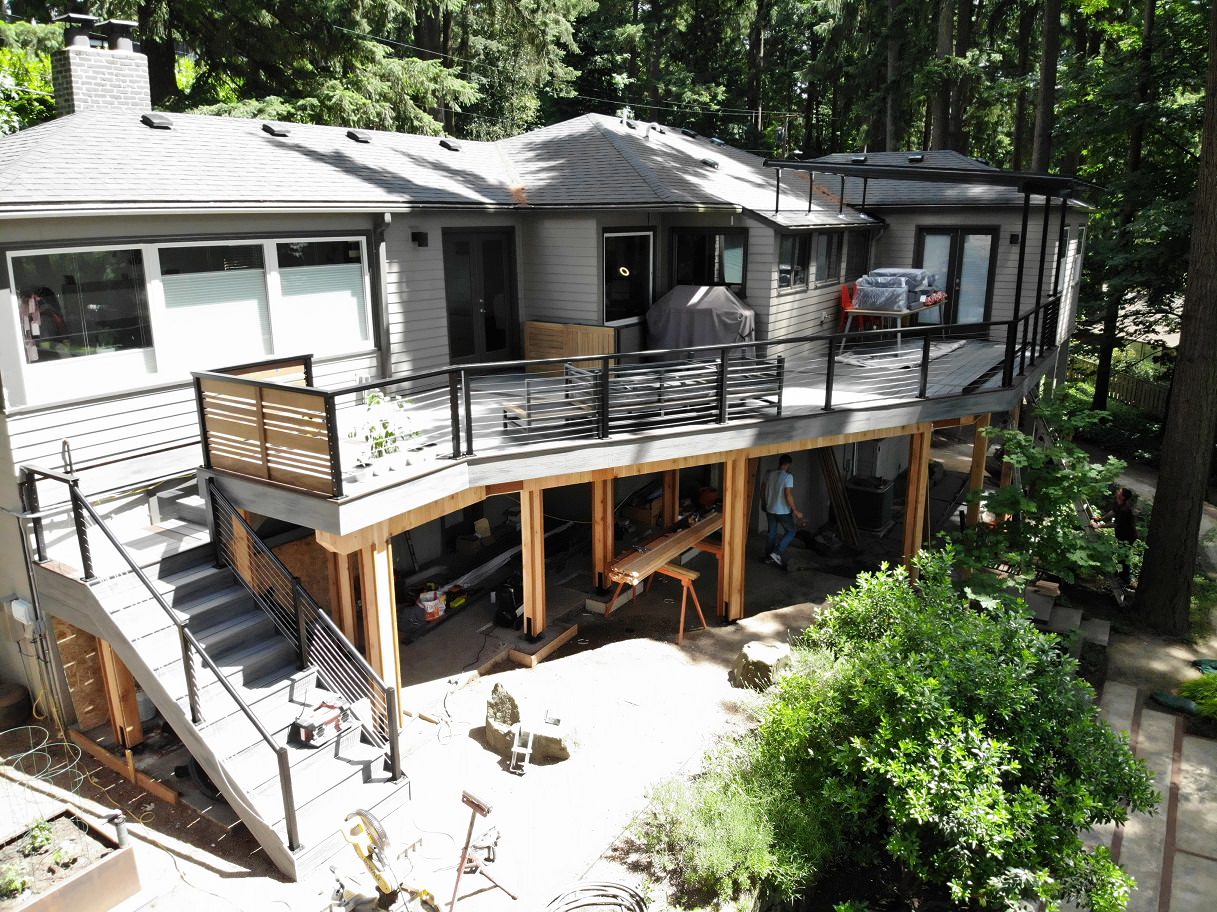 Deck patio cover and patio
