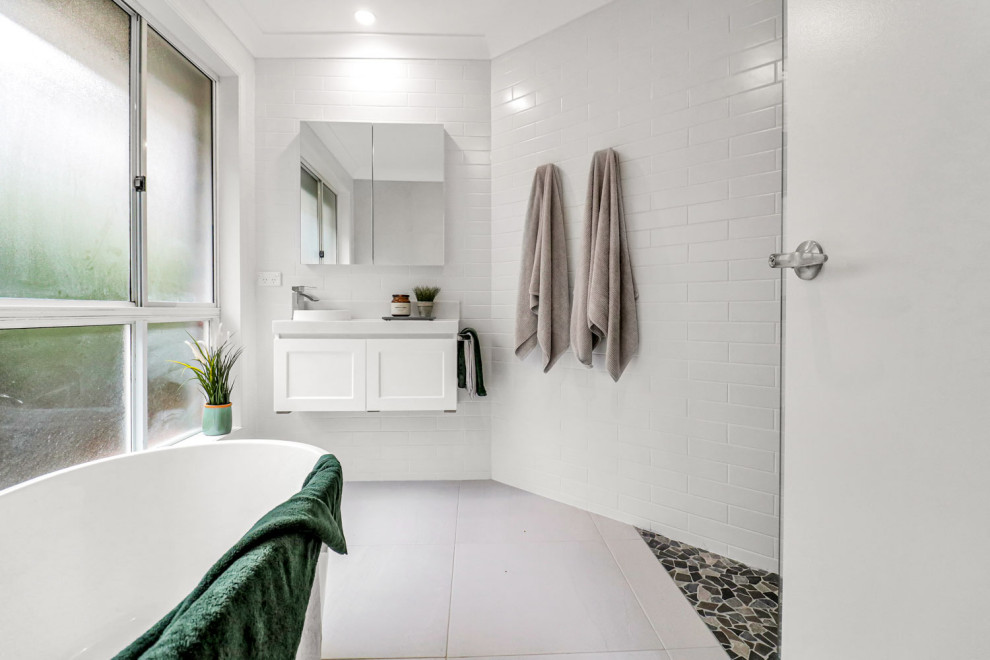 Design ideas for a scandi bathroom in Sydney.