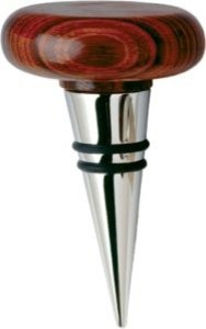 3.37 Inch Rosewood Flat-Top Cone Wine Bottle Stopper with Double Ring