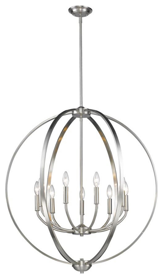 Colson 9-Light Chandelier, Pewter