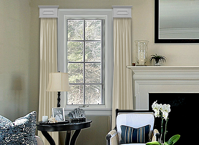 Cornice Window Treatments Contemporary Living Room Houston