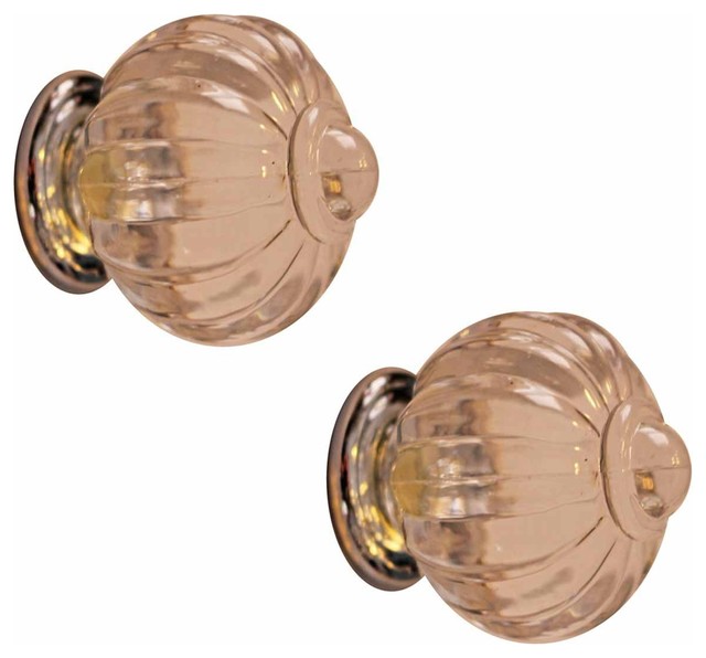 2 Cabinet Knob Clear Acrylic 1 1 2 Dia W Chrome Back Traditional Cabinet And Drawer Knobs By Renovator S Supply Houzz