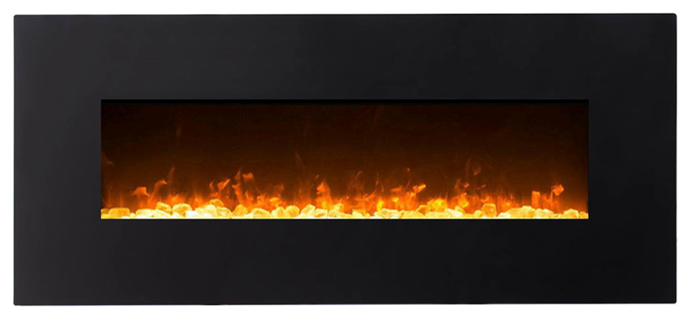 GL5050CE Lawrence 50" Crystal Electric Orion Wall Mounted Fireplace - Black