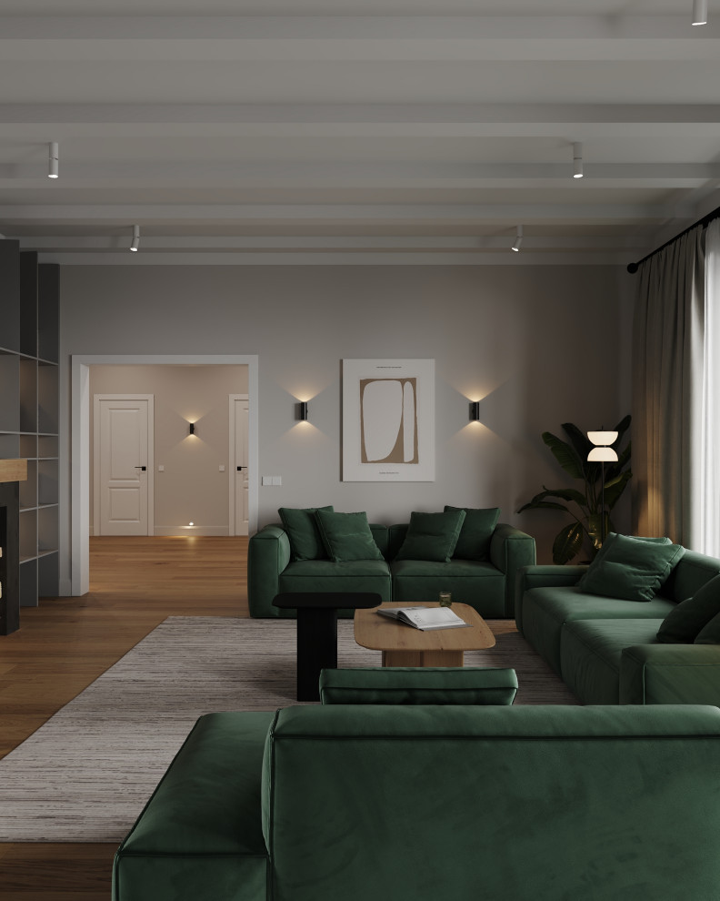 Кухня-гостиная (Частный дом в Малой Валяевке, Пензенская область)