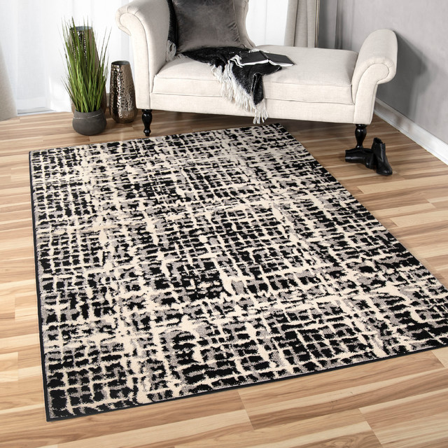 Orian Sedona Anton Black Area Rug 5 3 X7 6