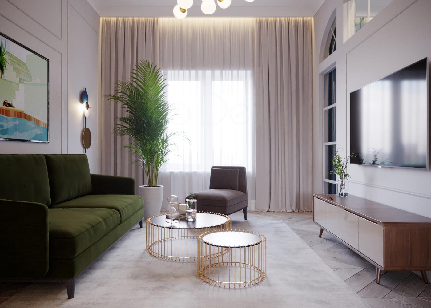 Гостиная. Дизайн-проект квартиры в Москве