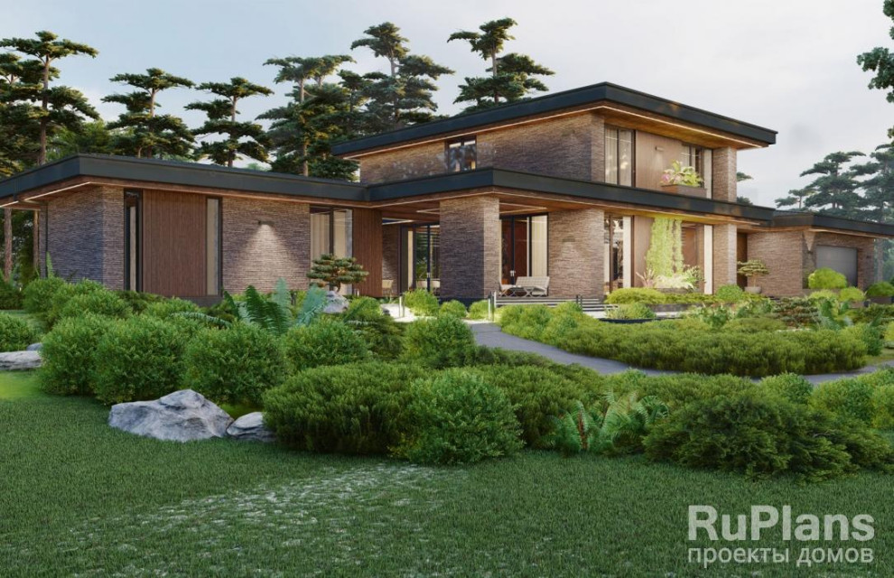 Rg5912 - Двухэтажный дом с зимним садом и гостевым флигелем